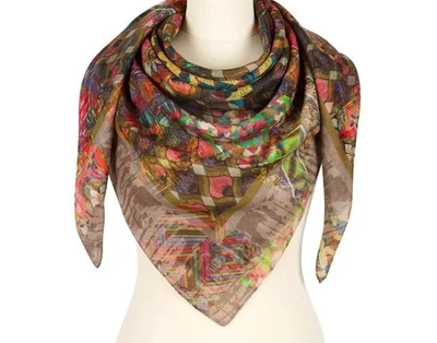 45” Square scarf merino wool head shawl wrap winter scarves solid women`s 10230 - Image 1 of 3