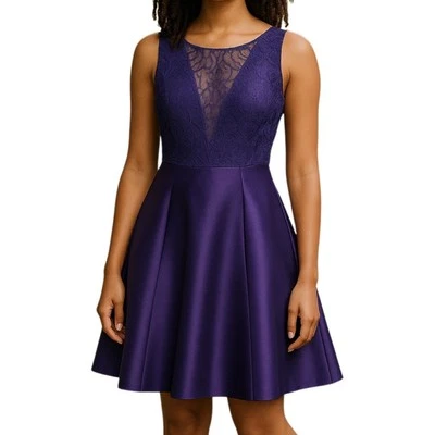 Lace Mikado Dress Womens 8 Purple Fairycore Prom Formal Whimsigoth Quinceanera - Image 1 of 4