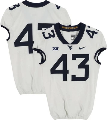 West Virginia Mountaineers TI #43 White Jersey from Football Program - Size 40+2 - Image 1 of 3