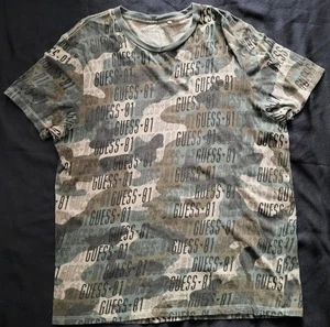 Guess Camoulage Logo t shirt men Large - Picture 1 of 2