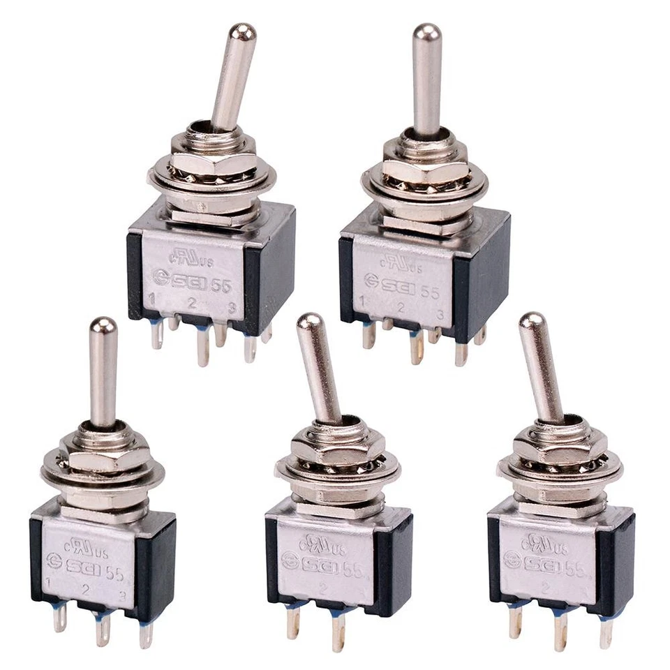 Mini Toggle Switch 3A 250V Miniature On-Off On-On On-Off-On SCI - Image 1 of 1