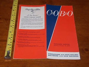 C & 0 B & O CHESAPEAKE OHIO RAILWAY BALTIMORE OHIO TIMETABLE 1970 RARE OLD - Picture 1 of 1