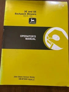 John Deere 3E & 5E Backpack Blowers Operator's Manual - Picture 1 of 2