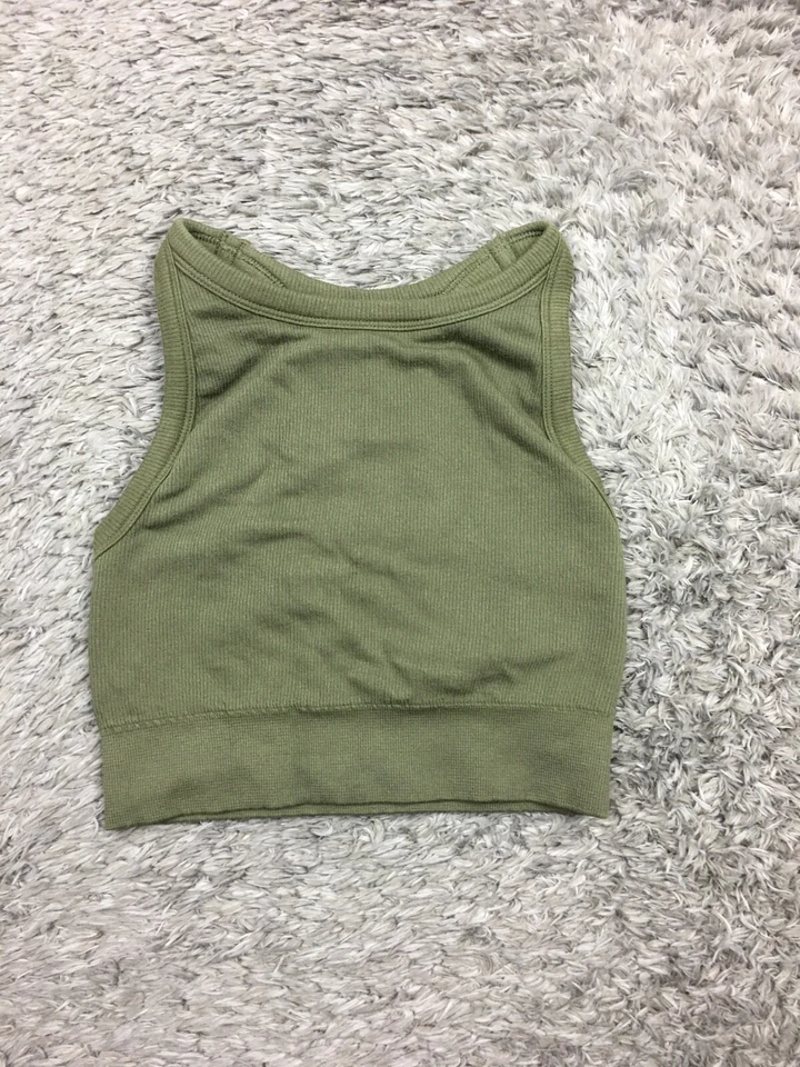Camiseta sin mangas Old Navy Active sin costuras espalda deportiva para mujer talla XS extra pequeña verde Foto 1 de 4