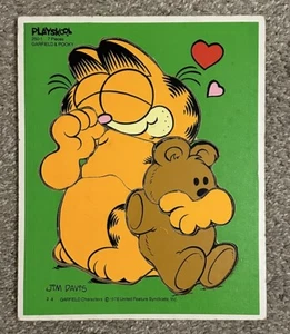 Vtg GARFIELD & POOKY Playskool Puzzle Frame Tray 250-1 Jim Davis 1978 - Picture 1 of 3