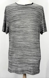 Versace Mens T-shirt Size Medium Grecca Collar Sports Black White Silver - Picture 1 of 6