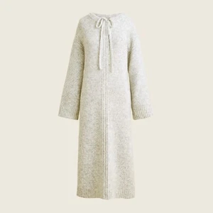 NWT $100 J. Crew Relaxed Wool-Blend Tie-neck Sweater-dress in Gray Women's M - L - Picture 1 of 5