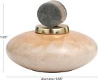 Deco 79 Glass Geometric Ombre Decorative Jars with Peach Accents and Gray Marble