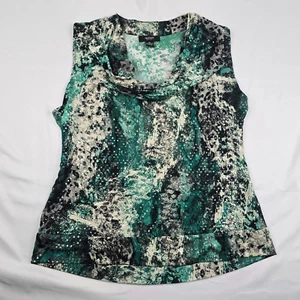 Top Alfani Petite Para Mujer Verde Estampado Animal Capucha Cuello Sin Mangas Talla PM - Imagen 1 de 5