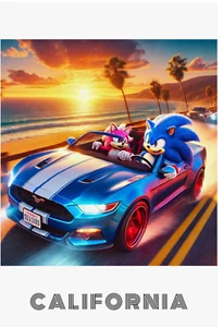 Sonic "West Side" Hedgehog Poster 24" x 36" | Los Angeles |Wall Decor for Home - Picture 1 of 3