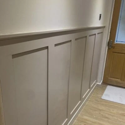 LOW cost mdf paintable wall panelling kit - DIY installation - optional top cap - image 1 of 2