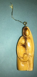 Hand Crafted Religious Christmas Mary Joseph Jesus 3.5" Tall Olive Wood? Exc - Imagen 1 de 4