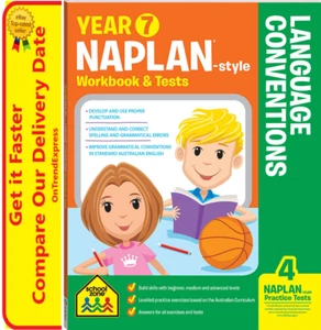 Libro de trabajo y pruebas de convenciones lingüísticas estilo NAPLAN Año 7 NUEVO - Imagen 1 de 6