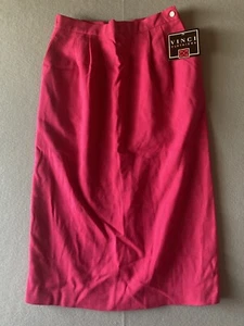 Vintage Vinci Clothiers Women’s Skirt Size 8 Pink Pleated Pencil Wool USA #2070 - Picture 1 of 14