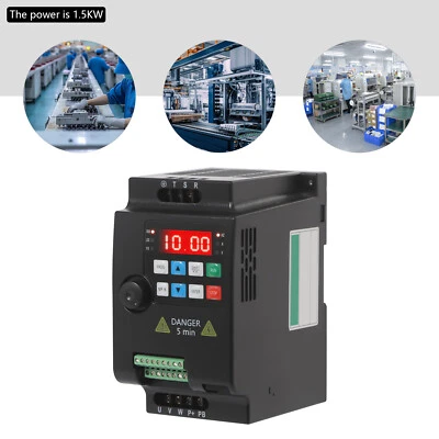 2 HP 3 Phase Motor Variable Frequency Drive VFD Speed Controller 220VAC 1.5KW 7A - Image 1 of 4