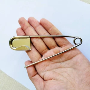 5 PCS of 5 Inch Heavy Duty Jumbo Stainless Steel Safety Pins Silver Color Safety - Picture 1 of 12