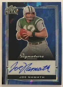 2024 Hoja Metal Joe Namath Jets Azul Hielo agrietado Automático #1/1 - Imagen 1 de 2