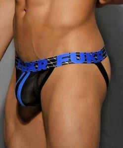 Andrew Christian Jockstrap Hard FUKR Collection Mesh Black & Blue Jock 92725 5 - Picture 1 of 7