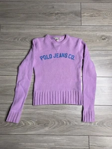 Polo Jeans Co Damen Wollpullover Vintage Rosa Strick Passt XS - Bild 1 von 5