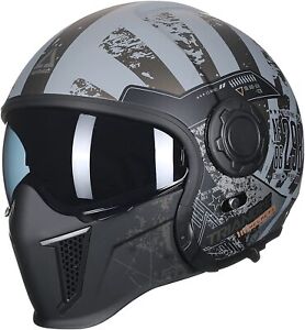 TRIANGLE Open Face Motorcycle Helmet 3/4 Half with Sunshield Unisex-Adult DOT