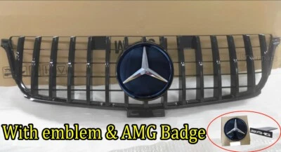 Grill GT Style For 2012-2015 Mercedes Benz W166 ML350 ML400 Grille W/Emblem Mesh - Image 1 of 4