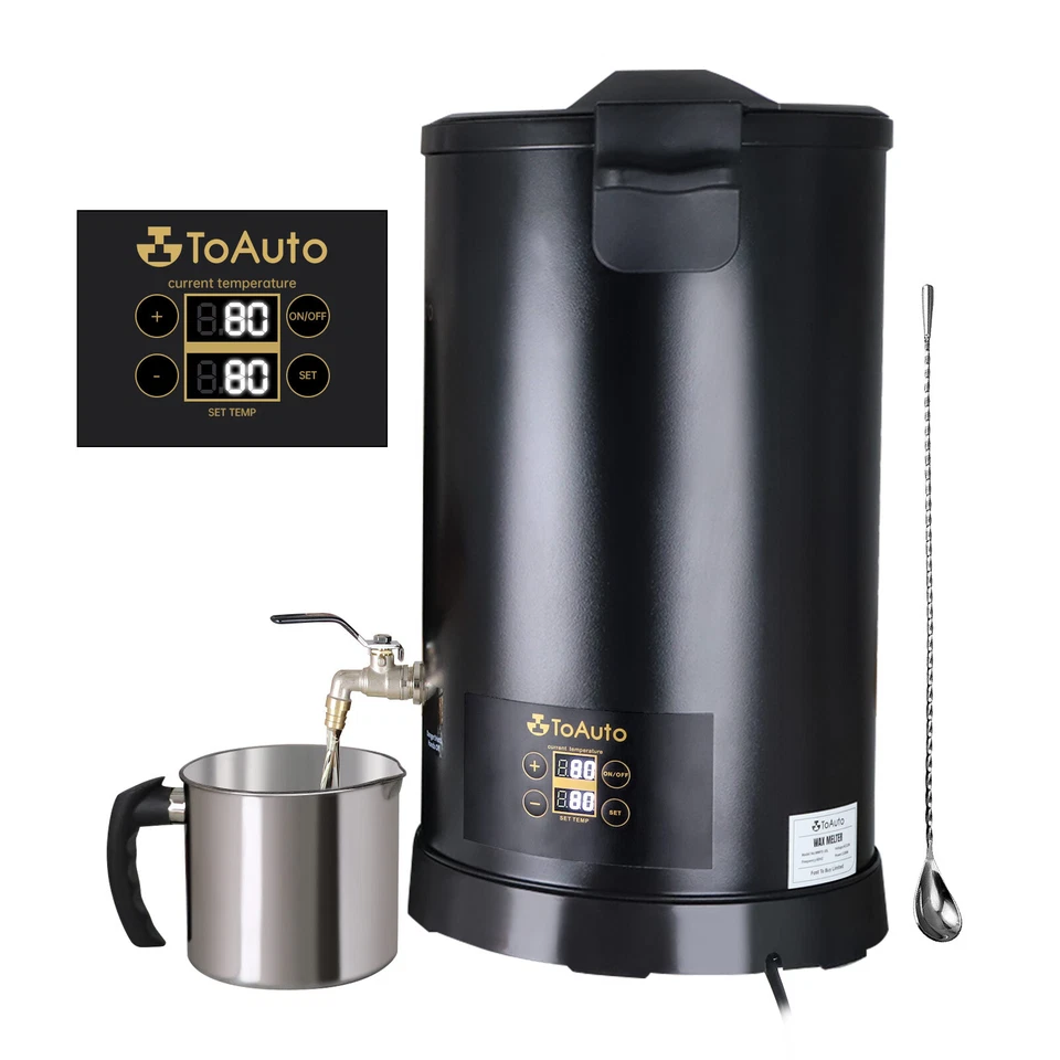 10L Wachsschmelzer Wax Melter Kerzenherstellung mit Wachszapfhahn DIY Geschenk