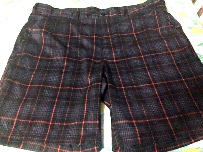 Pantalones Cortos Hombre Serie Golf Talla 48 Fila Deportes Absorbente de Humedad Negro Rojo Cuadros Foto 1 de 4