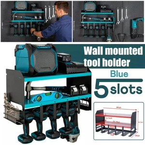 3 Layer 5 Slots Power Tool Organiser Wall Mounted Drill Storage Rack For Makita - Picture 1 of 13