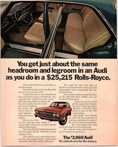 1972 AUDI 100LS Car Automobile Red Ephemera Décor 70's Print Ad - Picture 1 of 1