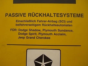 Manual de taller Dodge Shadow Spirit Plymouth Sundance Jeep Grand Cherokee 94 - Imagen 1 de 7