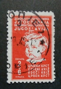 JUGOSLAVIA ,Jugoslavija, Jugoslawien 1945 " Pro Croce Rossa " 2d +6d  rosso USED - Picture 1 of 1