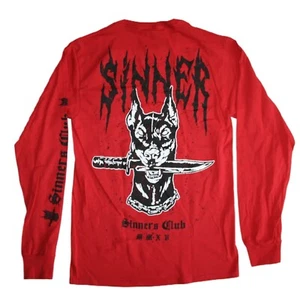Sinner's Club Men's Long Sleeve Graphic Print T-Shirt - NWT - Picture 1 of 4