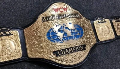 WCW World Heavyweight Television championship Belt Adult 4mm Zinc Plates - Image 1 of 4