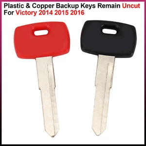 1 Pcs of Plastic & Copper Backup Keys Remain Uncut For Victory 2014 2015 2016 - Picture 1 of 24