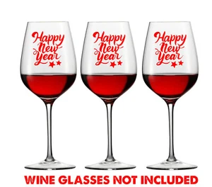 9 x FELIZ AÑO NUEVO COPA DE VINO CALCOMANÍA LOGO VENTANA NAVIDAD otros colores disponibles - Imagen 1 de 5