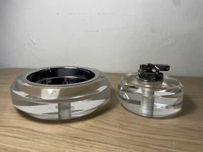 De Colección MCM George Bullio Lucite + Cenicero Cromo Encendedor Anidación Regencia Foto 1 de 4