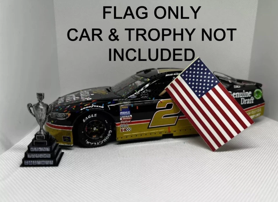 Brad Keselowski American Flag Wins Team Penske RFK NASCAR 1/24 Flag NO Diecast - Image 1 of 1