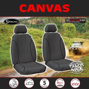 Skoda Octavia 110 TSI Wagon 2016-2020 Canvas Grey Custom FRONT Car Seat Covers - Picture 1 of 12