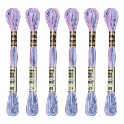 6 Skeins Embroidery Floss, Polyester Embroidery Threads Pink Purple - Image 1 of 4