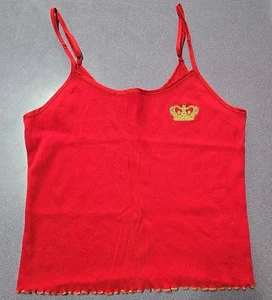 Victoria Secret Sleep Shirt Tank Top Med Sleeveless Camisole Ribbed Ruffle Trim - Picture 1 of 6