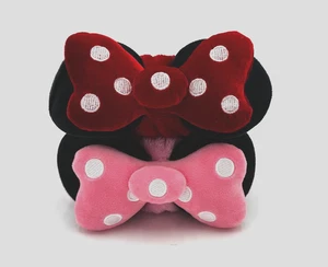 Disney Minnie Mouse Pink and Red Makeup Headbands Set of 2 Pre-Owned Excellent - Picture 1 of 9