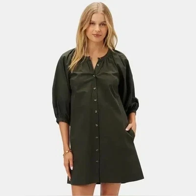 Nuevo con etiquetas Vestido Amour Vert Esther Algodón Orgánico Popelina Negro Para Mujer Talla XS Foto 1 de 4