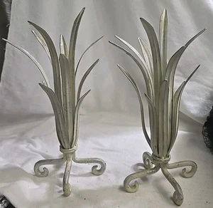 Cream Wrought Iron Flower Vase? Art Deco VTG Nouveau Shabby Chic MCM 2025 - Picture 1 of 8