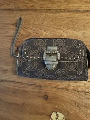 KATHY VAN ZEELAND  Clutch Handbag Denim , Glitter Studs Jewels Buckle - Image 1 of 4