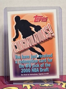 Tarjeta de canje Jamal Crawford 2000-01 Topps NBA 2000 selección del draft #8 sin canjear - Imagen 1 de 2