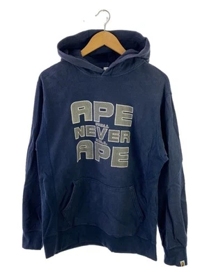 A Bathing Ape BAPE Navy Cotton Hoodie Pullover Sweatshirt Medium #EK AHB - Image 1 of 4