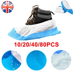 Blue/White Heavy Duty Tough Re-usable Overshoes Shoe Covers All Qties Discounts - Picture 1 of 18