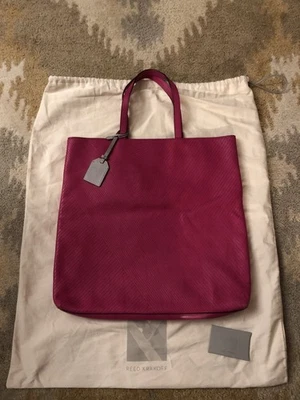 Reed Krakoff большой геометрический принт кожаная сумка с короткими ручками большой Fushia розовый $790 - Изображение 1 из 4