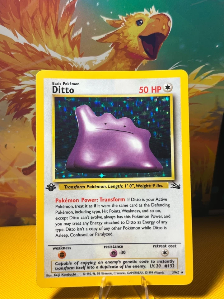 Ditto 3/62 1st edition Holo Pokemon 1999 - Image 1 of 2