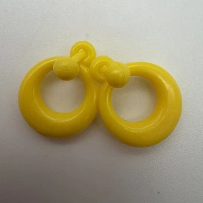 Pendientes de aro redondos amarillos de repuesto Barbie vintage, MOD con postes Foto 1 de 2